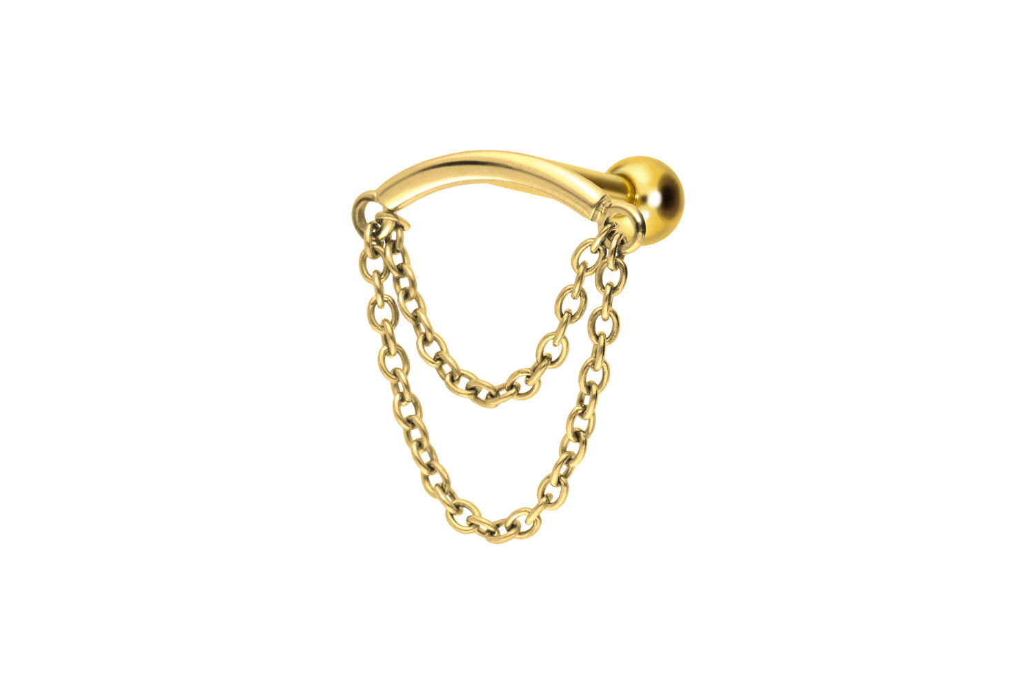 Titan Ohrpiercing mit Innengewinde BOGEN + 2 KETTEN